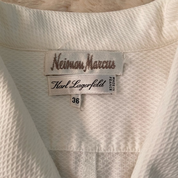 Karl Lagerfeld white collared peplum top Sz 36 US4 - Picture 6 of 6